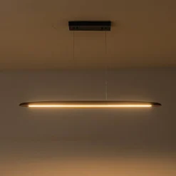 Minimalist Linear Wood Dimmable LED Island Pendant
