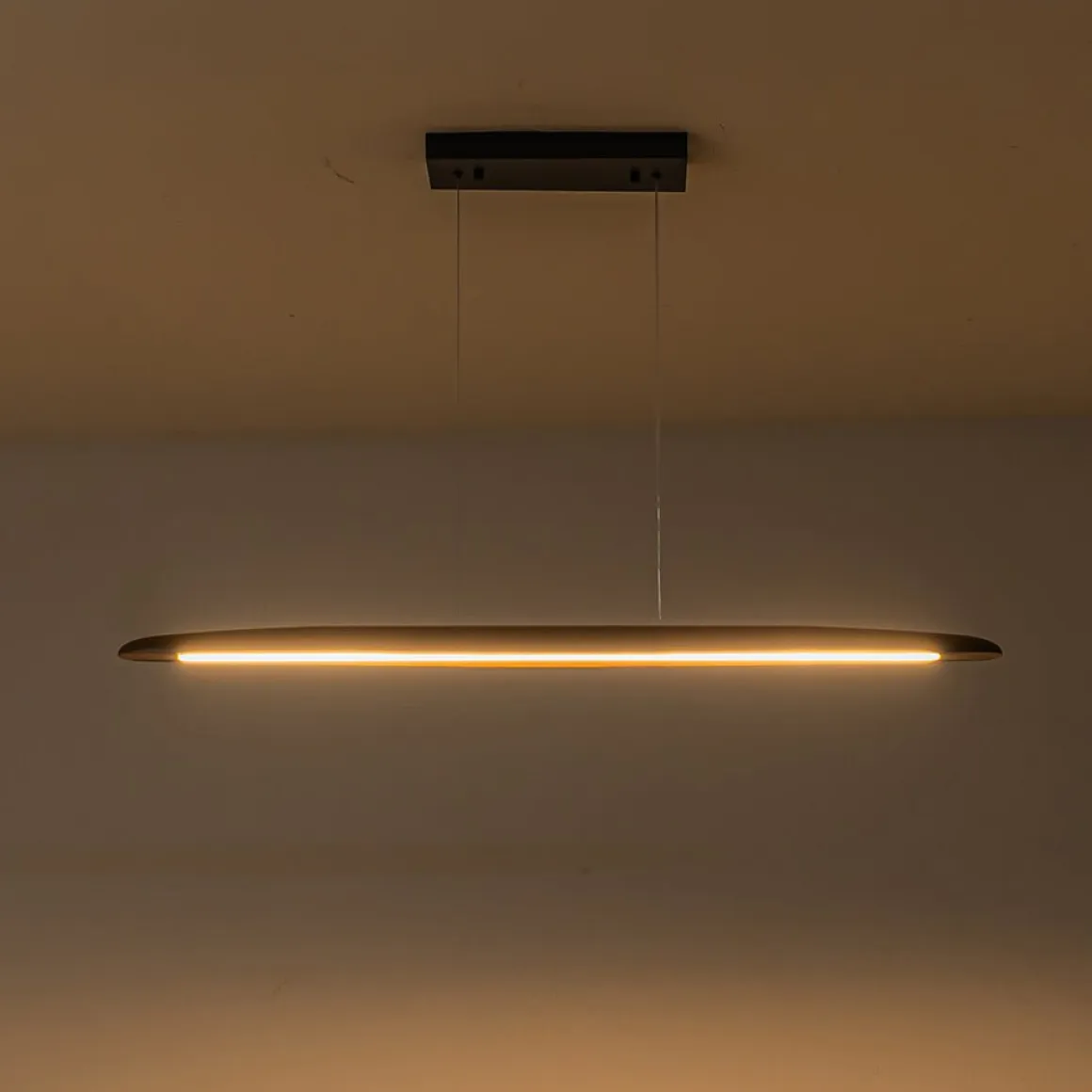 Minimalist Linear Wood Dimmable LED Island Pendant