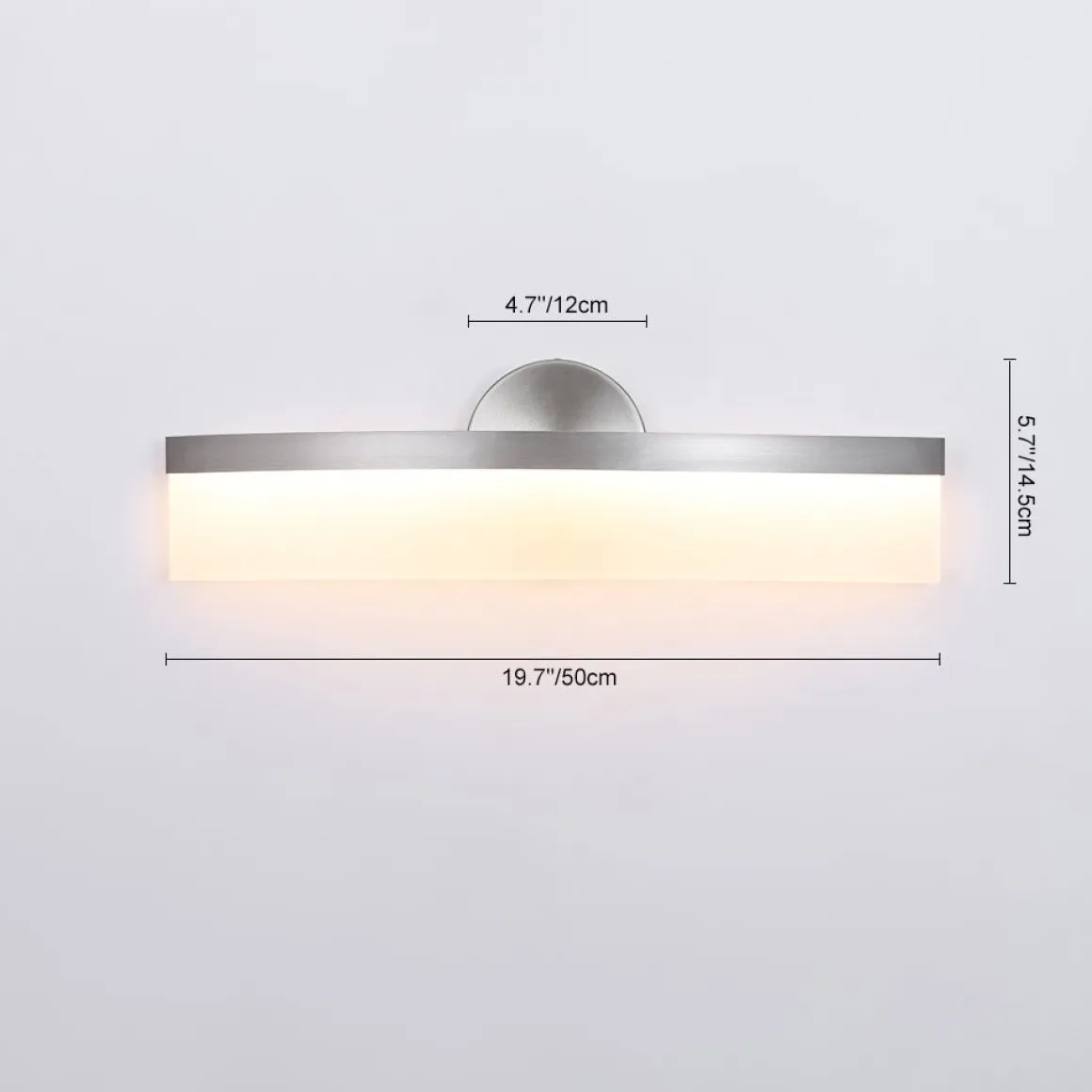Minimalist Nickel Arched Dimmable LED Vanity Wall Light