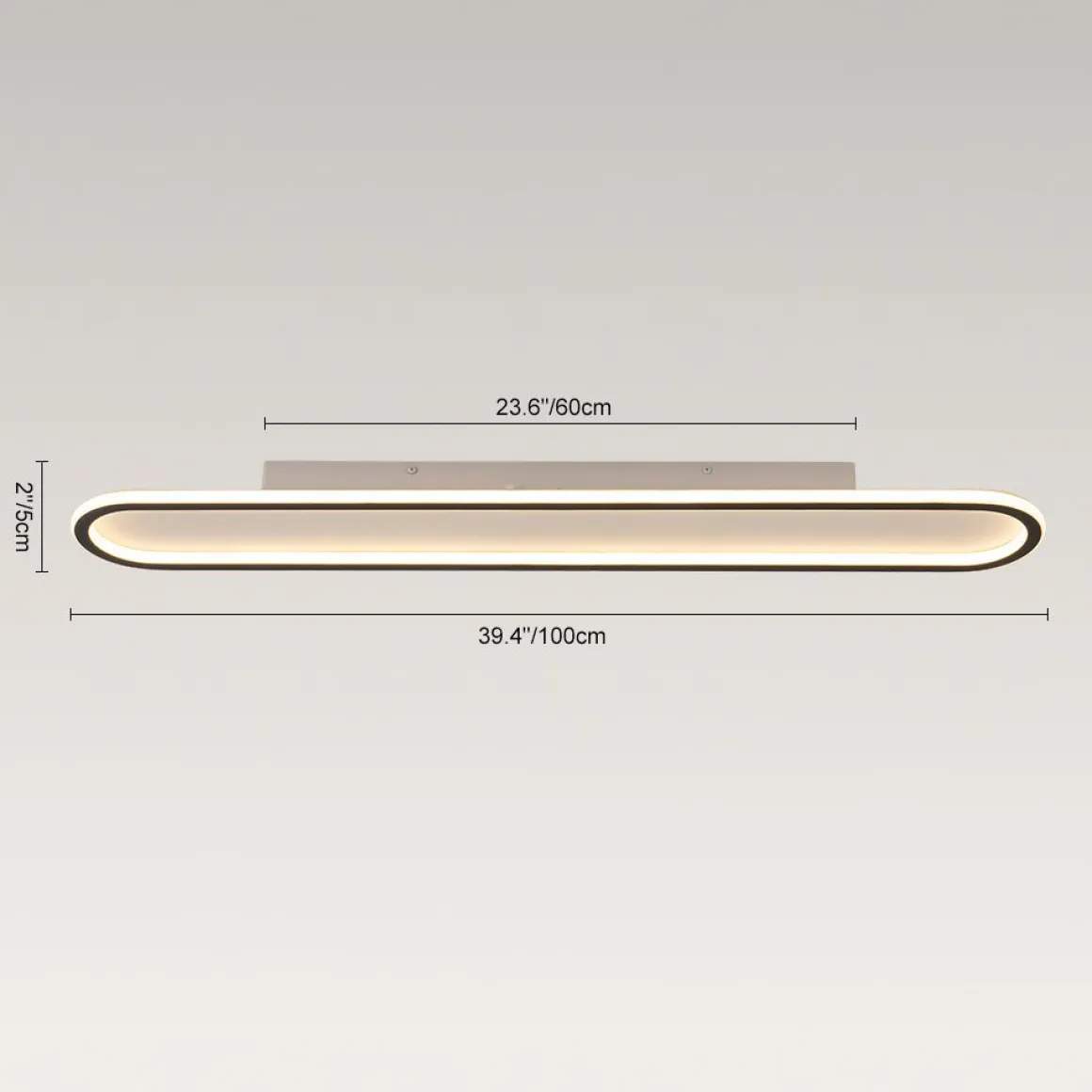 Minimalist Streamlined Oval Warm LED Ceiling Light