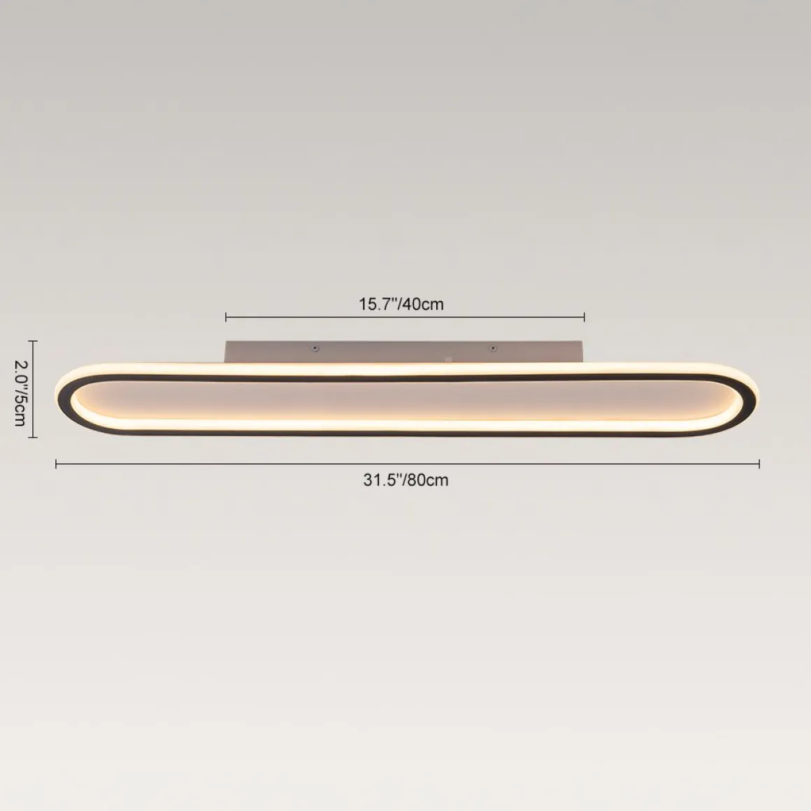 Minimalist Streamlined Oval Warm LED Ceiling Light
