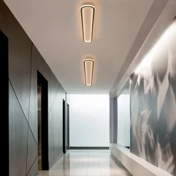 Minimalist Streamlined Oval Warm LED Ceiling Light