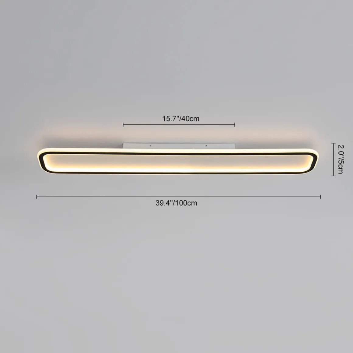 Minimalist Streamlined Rectangular Warm LED Ceiling Light
