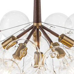 Mocha Mousse Clear Glass Globe Cluster Bubble Chandelier