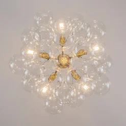Mocha Mousse Clear Glass Globe Cluster Bubble Chandelier
