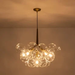 Mocha Mousse Clear Glass Globe Cluster Bubble Chandelier