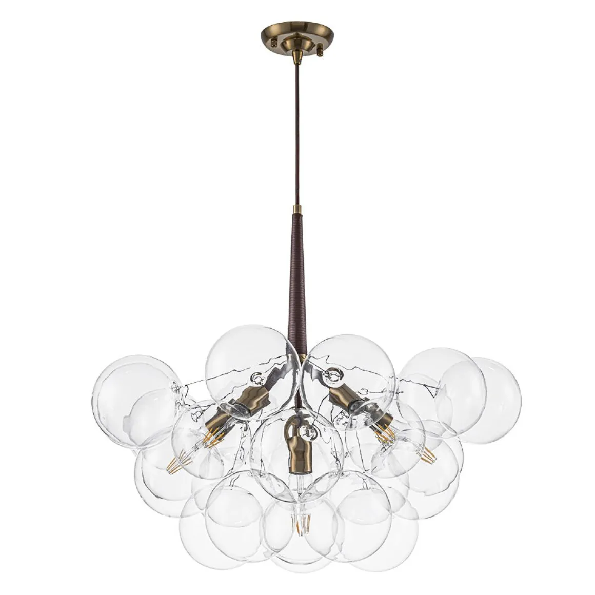 Mocha Mousse Clear Glass Globe Cluster Bubble Chandelier
