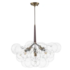 Mocha Mousse Clear Glass Globe Cluster Bubble Chandelier