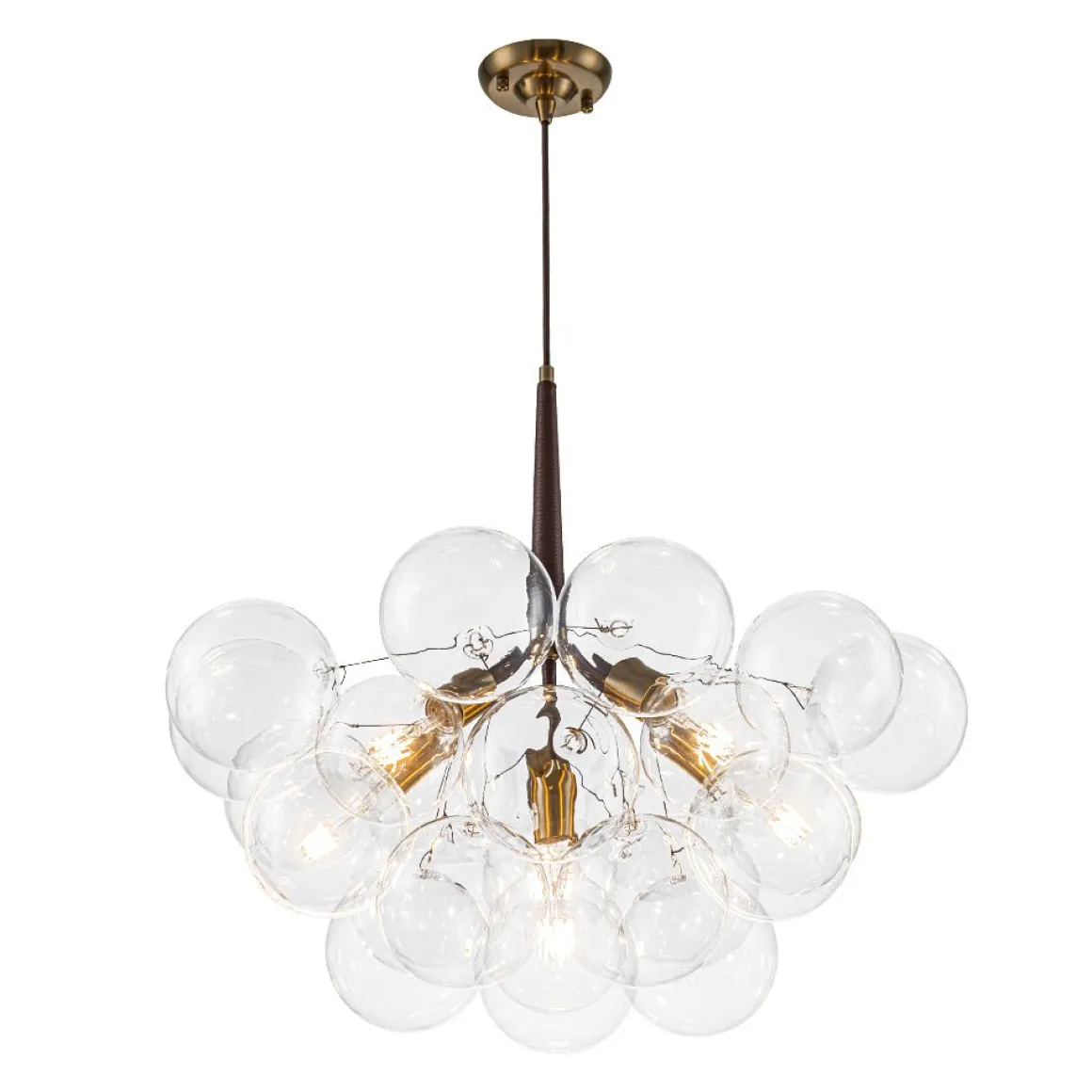 Mocha Mousse Clear Glass Globe Cluster Bubble Chandelier