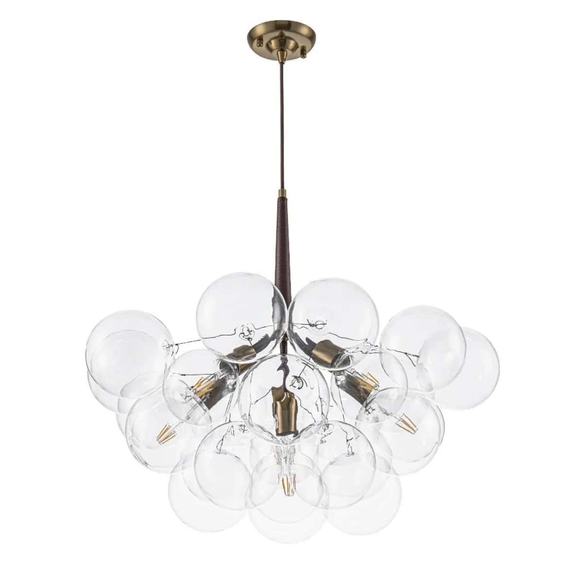 Mocha Mousse Clear Glass Globe Cluster Bubble Chandelier