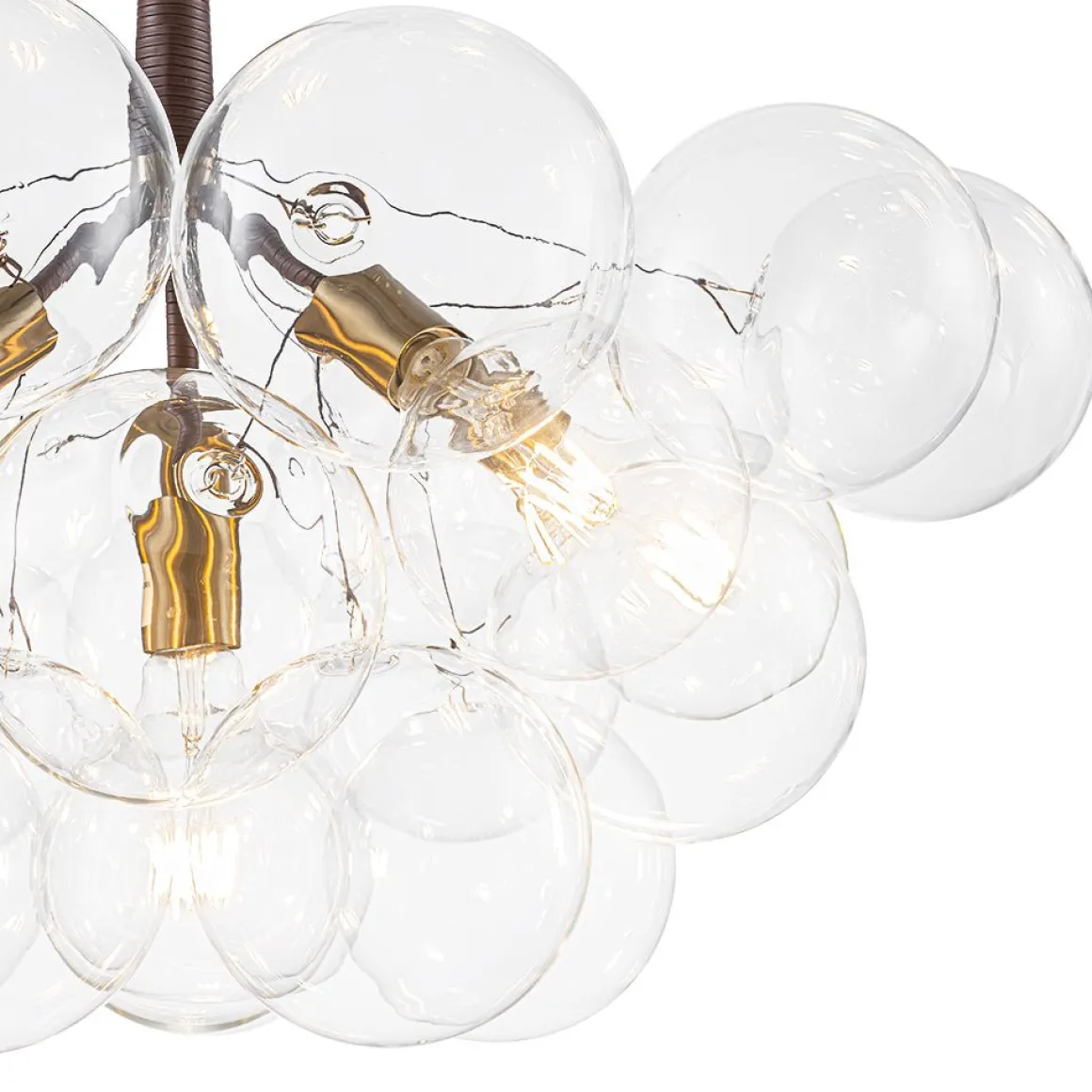 Mocha Mousse Clear Glass Globe Cluster Bubble Chandelier