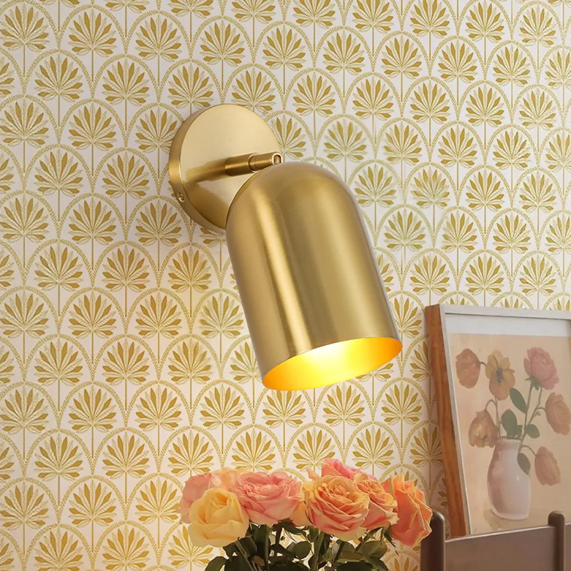 Modern Brass Adjustable Single Ceiling Spotlight Wall Light