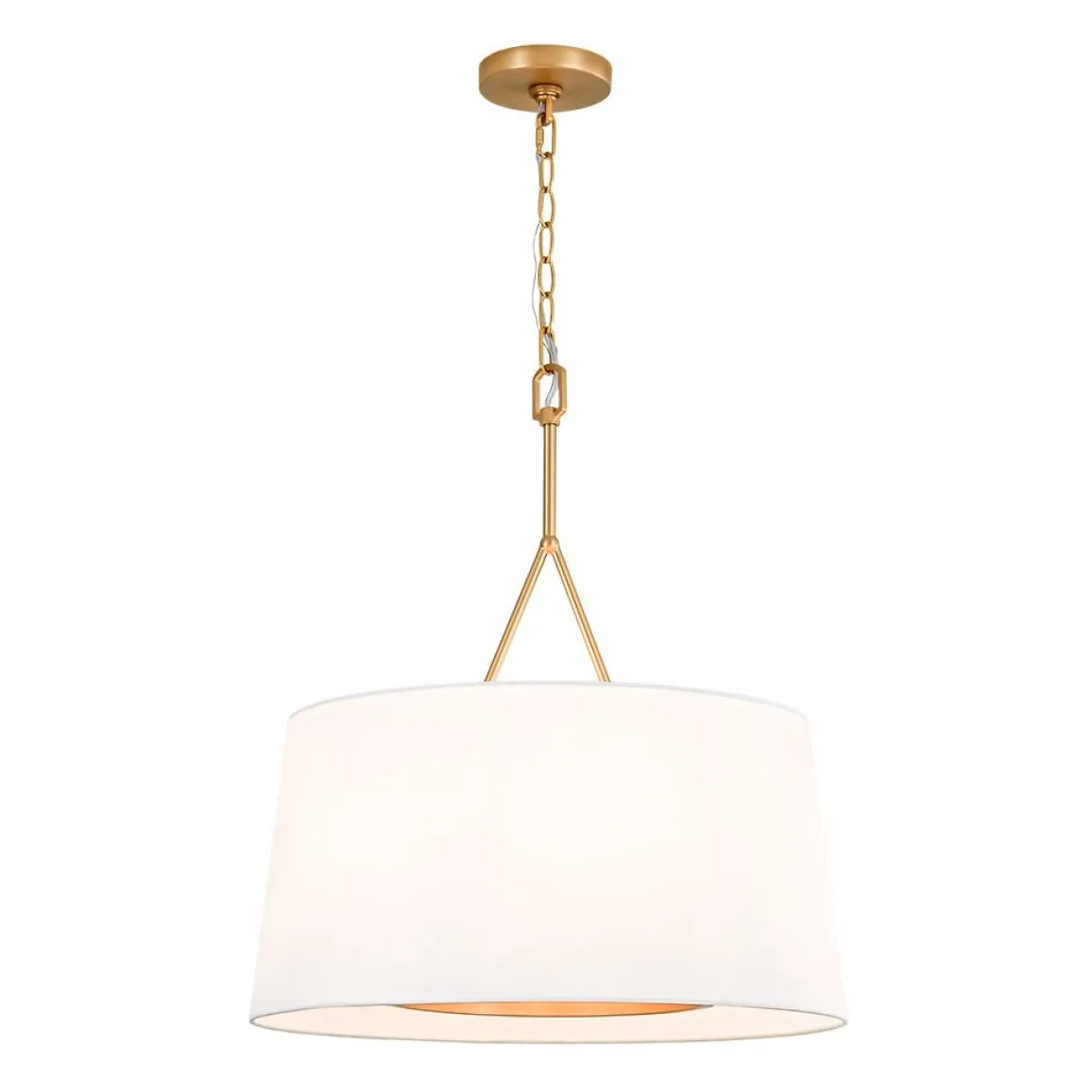 Modern Candle Style Fabric Wide Drum Cage Pendant Light