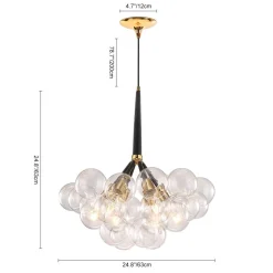 Modern Cluster Glass Bubble Chandelier