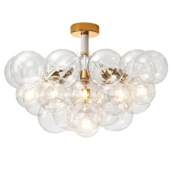 Modern Cluster Glass Bubble Chandelier / Semi Flush