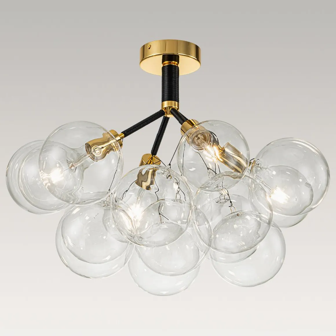 Modern Cluster Glass Bubble Chandelier / Semi Flush