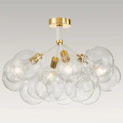 Modern Cluster Glass Bubble Chandelier / Semi Flush