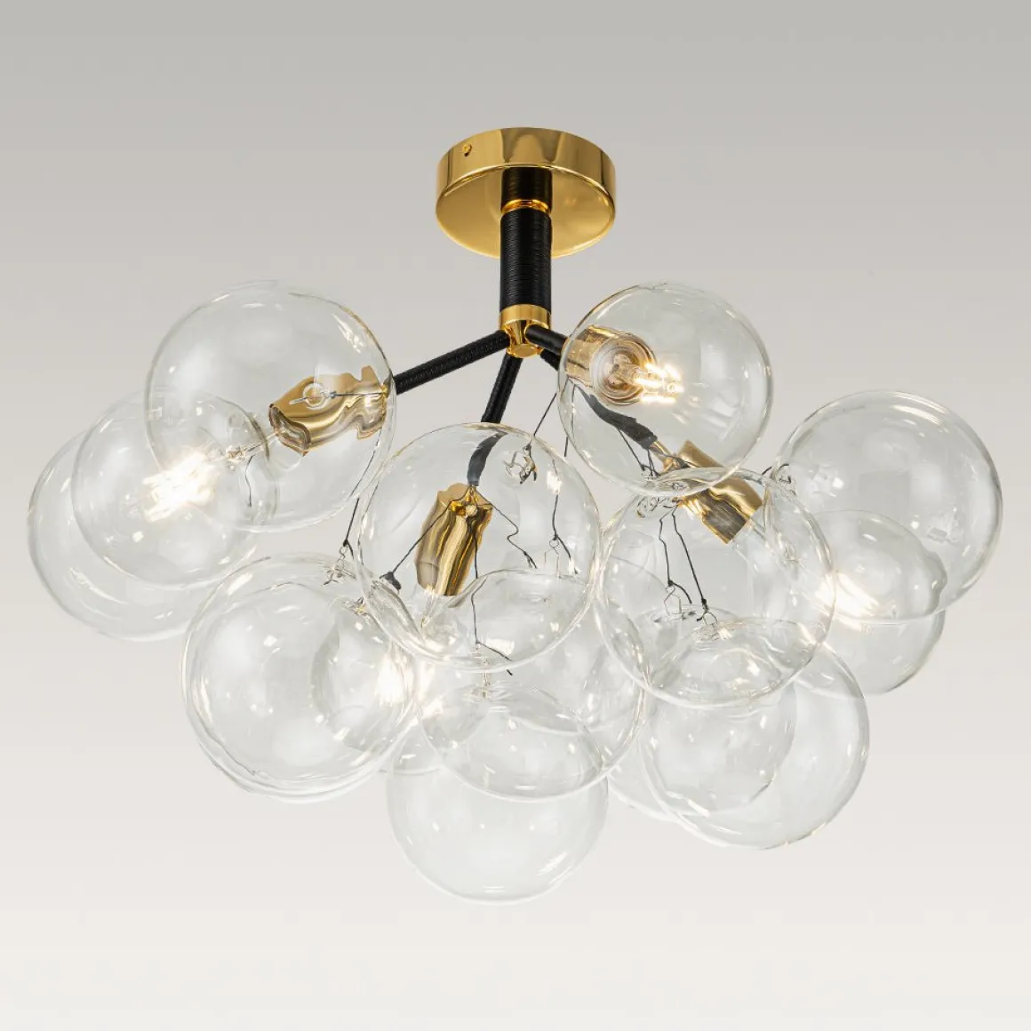 Modern Cluster Glass Bubble Chandelier / Semi Flush
