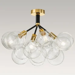 Modern Cluster Glass Bubble Chandelier / Semi Flush