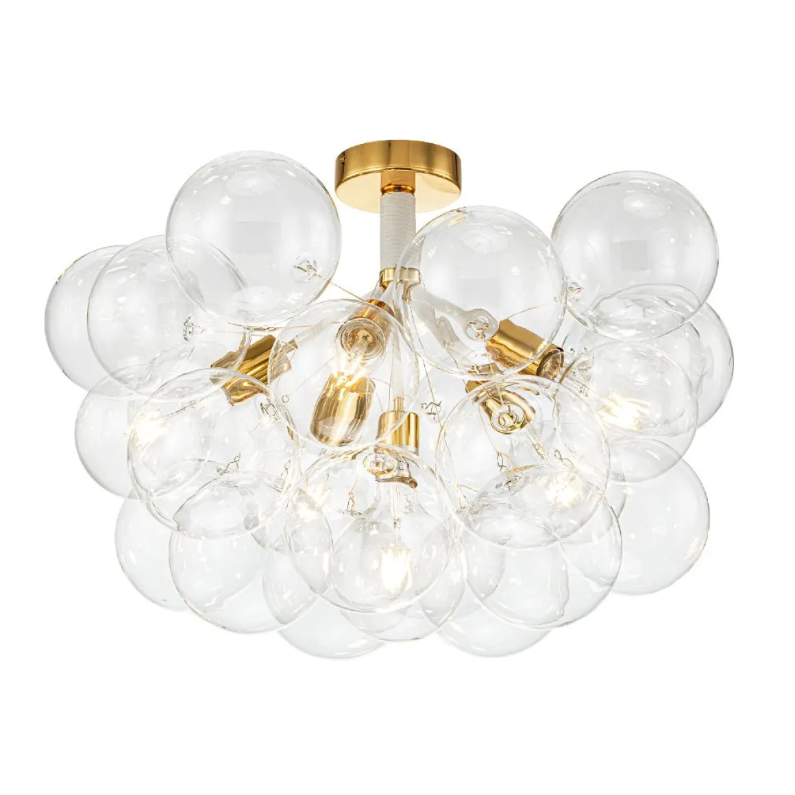 Modern Cluster Glass Bubble Chandelier / Semi Flush