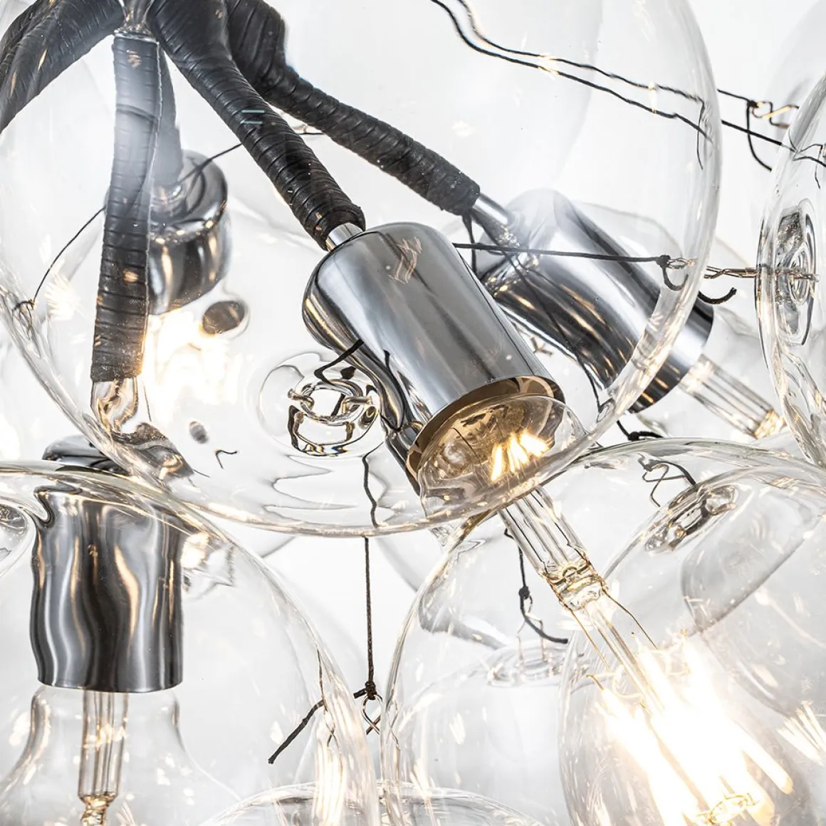 Modern Cluster Glass Globe Bubble Chandelier