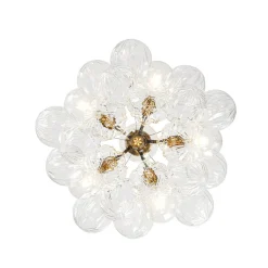 Modern Cluster Sculpture Texture Glass Globe Bubble Chandelier