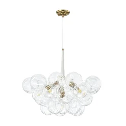 Modern Cluster Sculpture Texture Glass Globe Bubble Chandelier