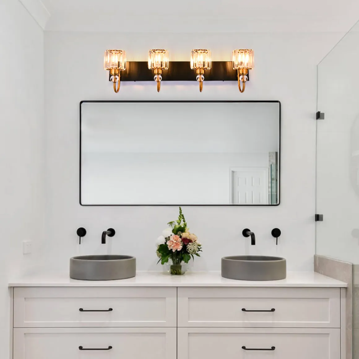 Modern Crystal Vanity Wall Sconce