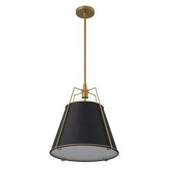 Modern Fabric Conical Drum Cage Pendant Light