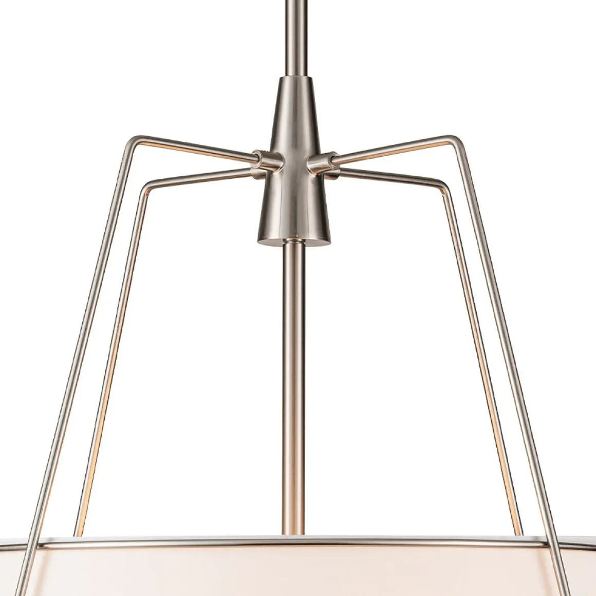 Modern Fabric Conical Drum Cage Pendant Light