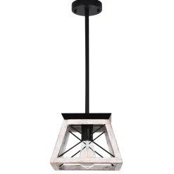 Modern Farmhouse Geometric Lantern Pendant Light