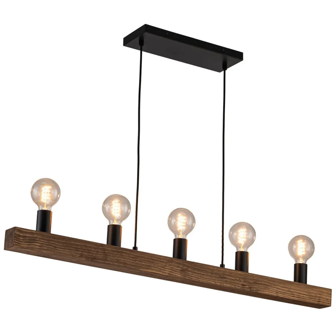 Modern Farmhouse Pine Wooden Linear Island Chandelier