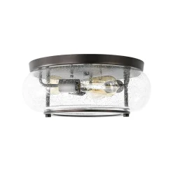 Modern Farmhouse Seeded Glass Round Ceiling Light