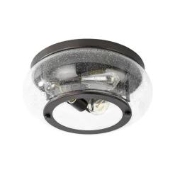 Modern Farmhouse Seeded Glass Round Ceiling Light