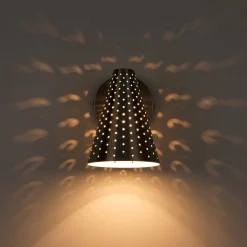 Modern Funky 1-Light Starry Pinhole Cone Wall Sconce