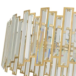 Modern Glam Brass 6-Light Crystal Drum Cage Chandelier