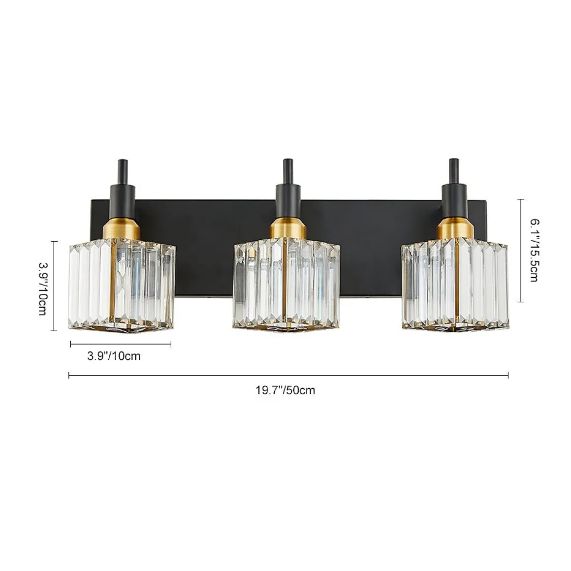 Modern Glam Crystal Bathroom Vanity Light