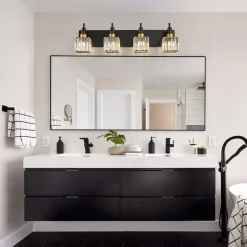 Modern Glam Crystal Bathroom Vanity Light