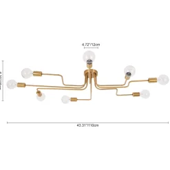 Modern Industrial Semi Flush Sputnik Light