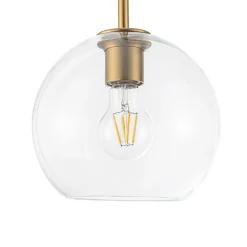 Modern 4-Light Clear Glass Bubble Hanging Sputnik Chandelier