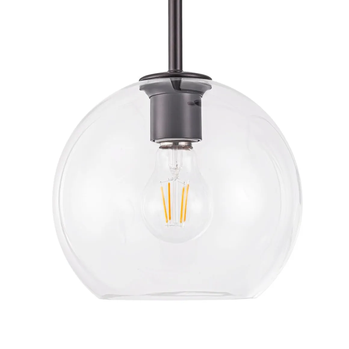 Modern 4-Light Clear Glass Bubble Hanging Sputnik Chandelier