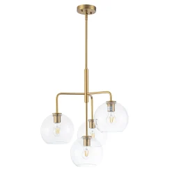 Modern 4-Light Clear Glass Bubble Hanging Sputnik Chandelier