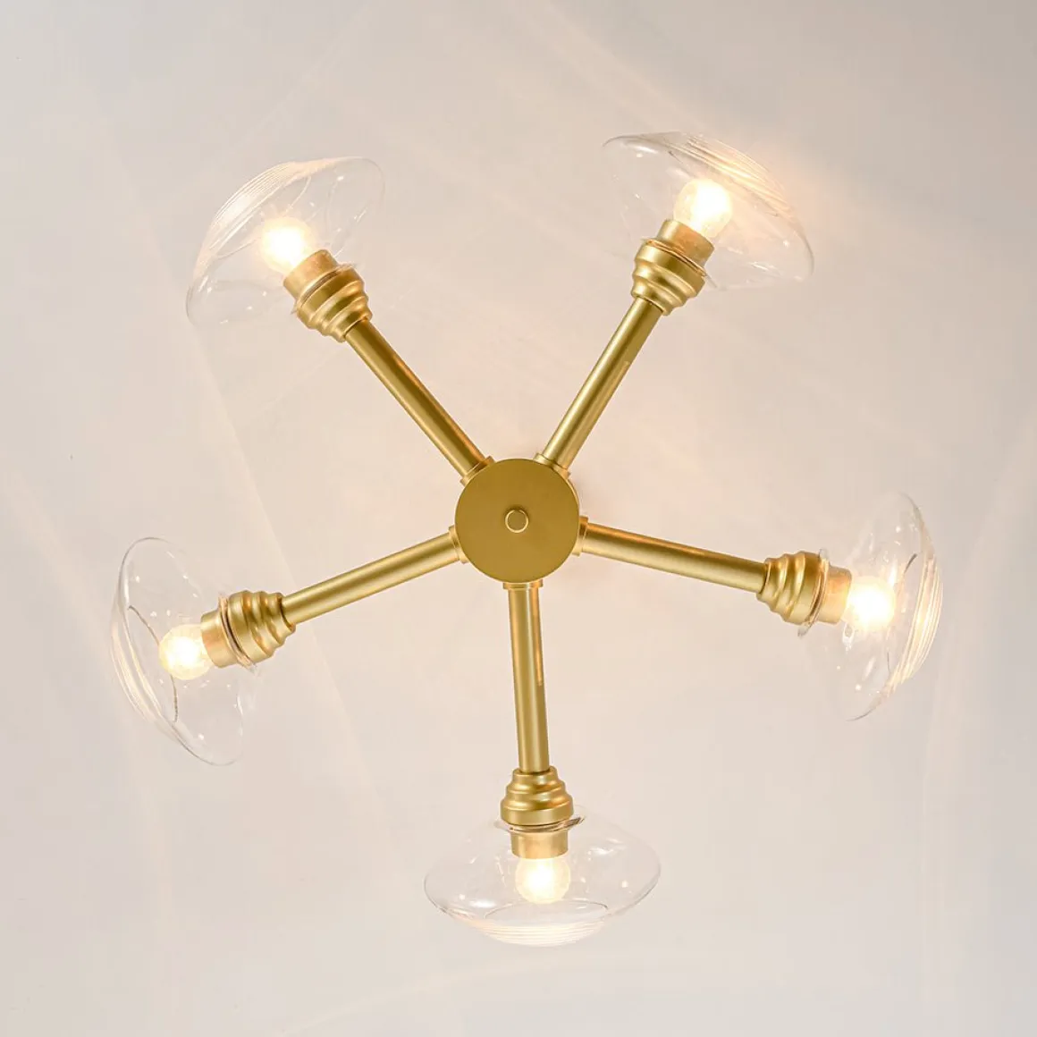 Modern 5-Light Clear Glass Round Sputnik Chandelier