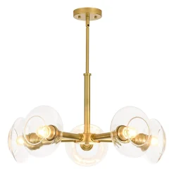 Modern 5-Light Clear Glass Round Sputnik Chandelier