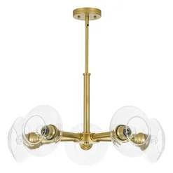 Modern 5-Light Clear Glass Round Sputnik Chandelier