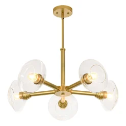 Modern 5-Light Clear Glass Round Sputnik Chandelier