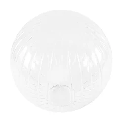 Modern 1-Light Clear Ribbed Glass Globe Semi Flush Mount