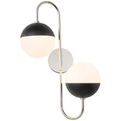 Modern 2-Light Double Goose Arm Globe Wall Sconce