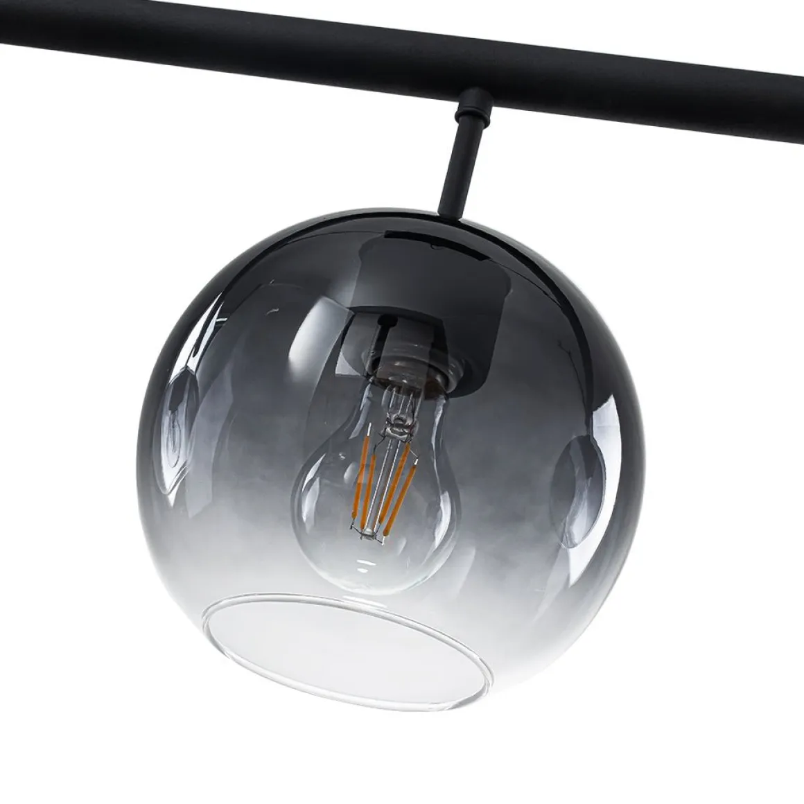 Modern 3-Light Gradual Smoked Glass Globe Island Chandelier