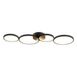 Modern 4-Light Halo Dimmable LED Semi Flush Mount